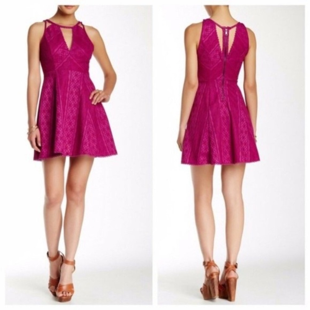 Free People Ivory Crochet Lace Flare Mini Dress - Picture 7 of 11